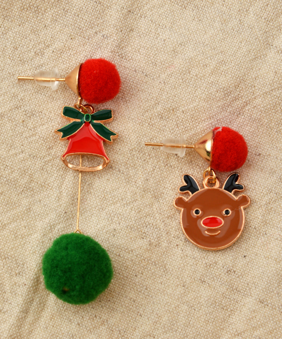 Christmas Earrings - Rudolph and Bell