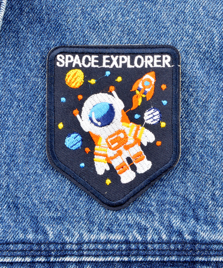 Space explorer űr mintás hímzett felvarró