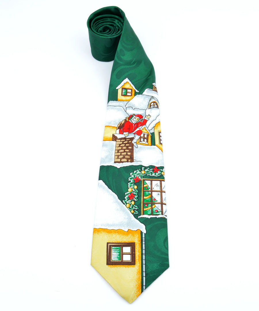Vintage nyakkendő - Mikulás a kéményben