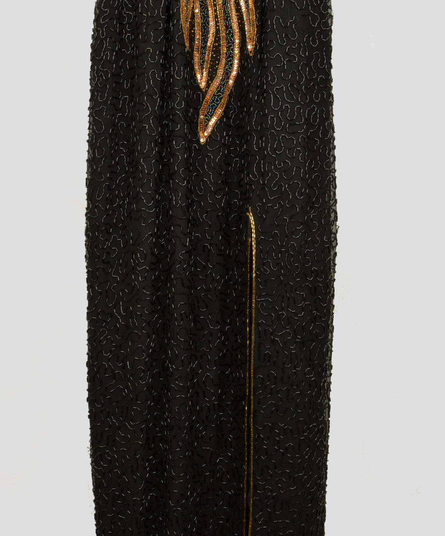 Vintage long dress - Pearl | Black