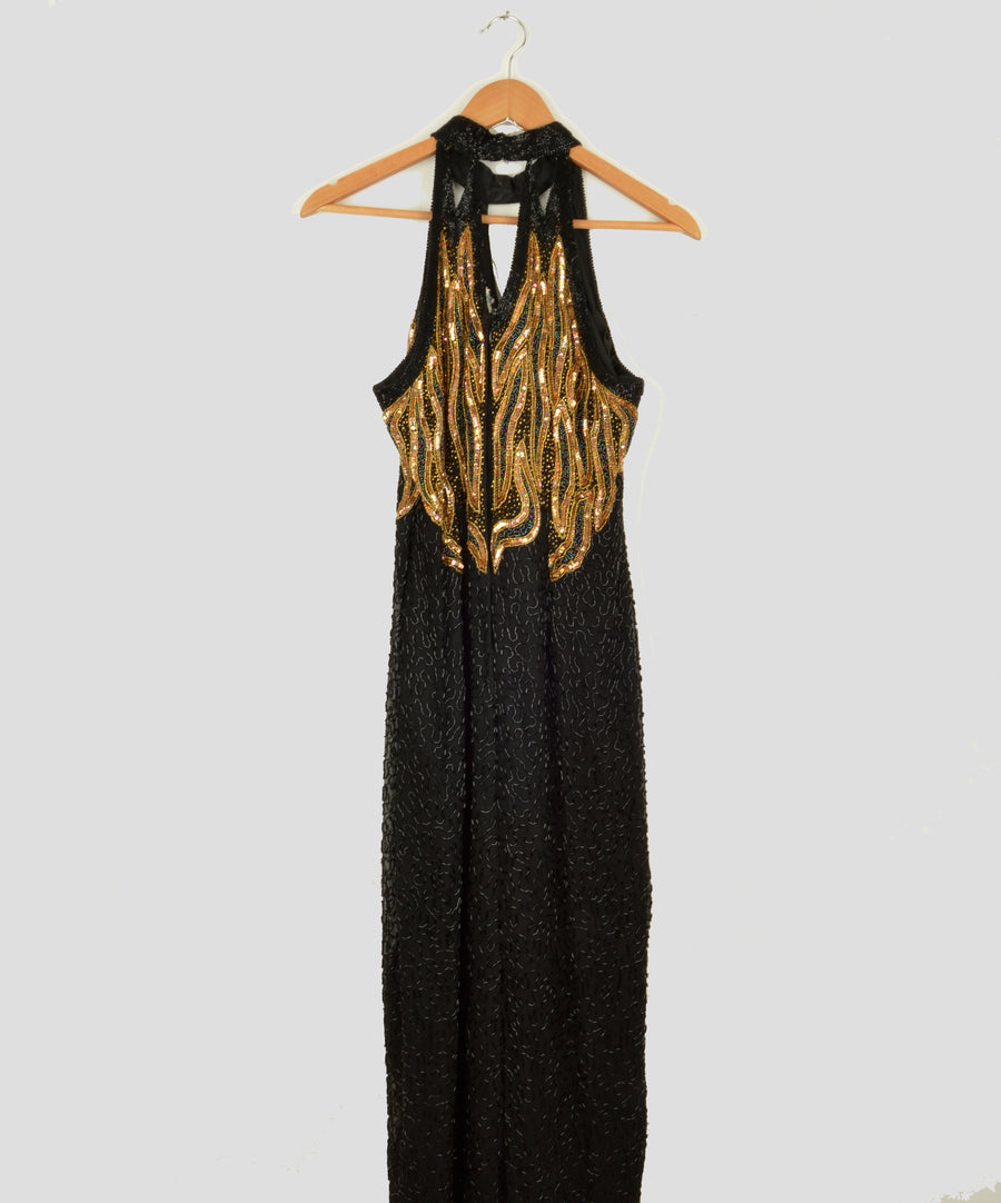 Vintage hosszúruha - Gyöngyös | Fekete