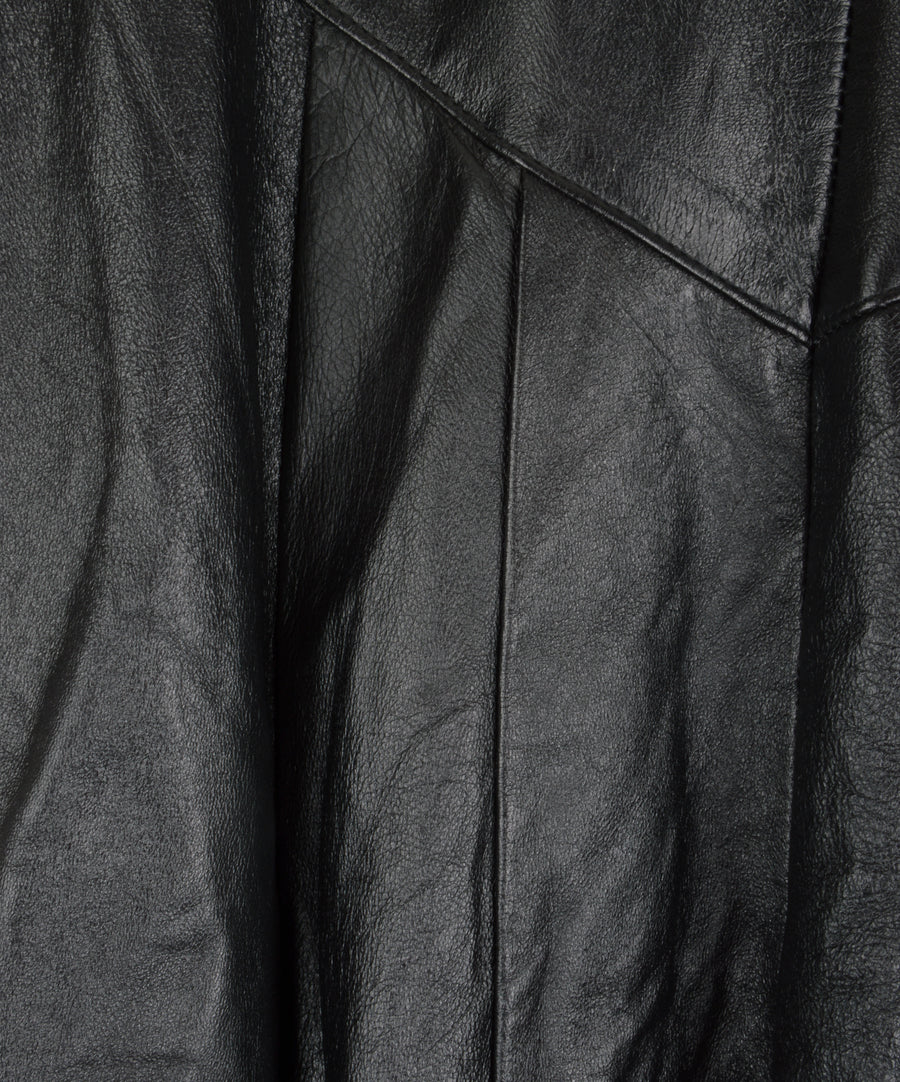 Vintage Leather Skirt - Black