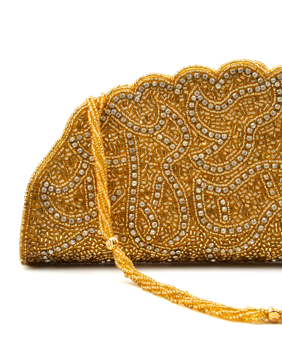 Vintage táska - Aranyszínű gyöngyös