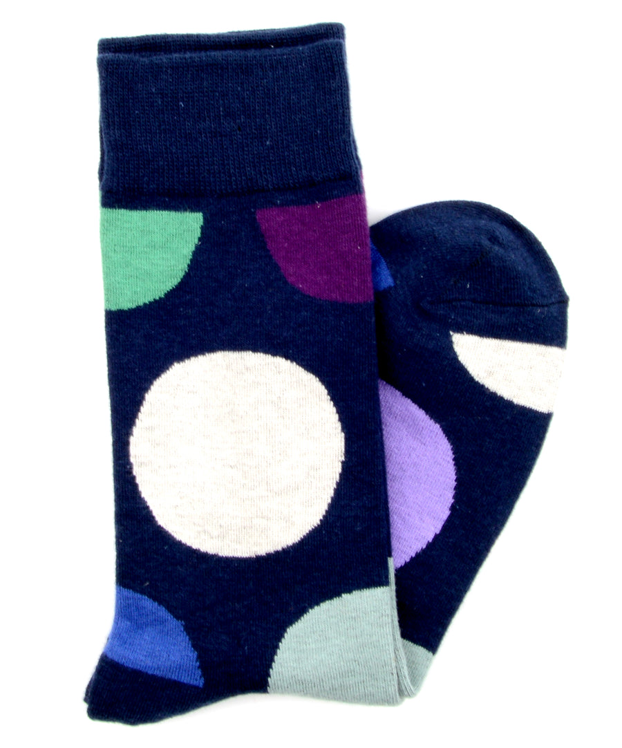 Kék alapon pöttyös mintás zokni